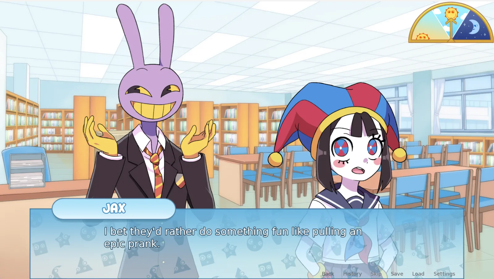 TADC Dating Sim Pomni route dialogue scene